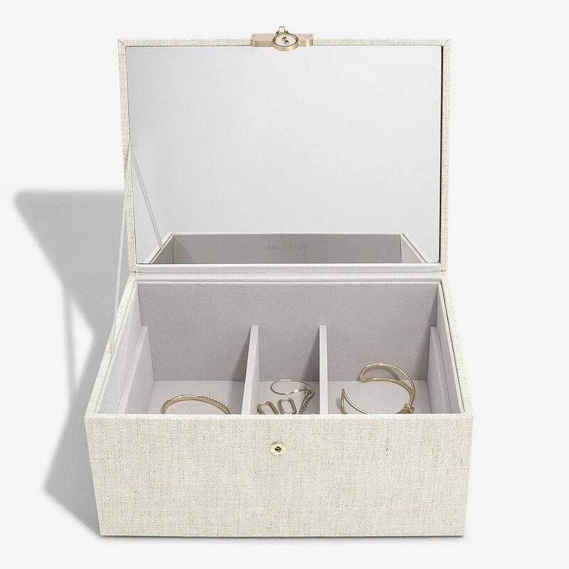 Stackers Luxury Classic Jewellery Box - Oatmeal & Linen image number 3